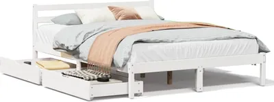 Obrázok produktu pre vidaXL Posteľ z masívu bez matraca biela 120x200 cm borovicové drevo