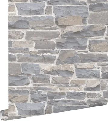 Immagine prodotto di ESTAhome carta da parati muro di mattoni grigio chiaro e beige 53 cm x 10.05 m