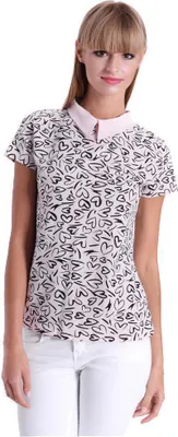 Produktbild von Damen Sommer Shirt in 5 Farben mit Kragen; Puderrosa/S/M
