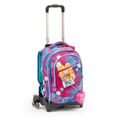 Produktbild von Giochi Preziosi Sweet Jungle 2-in-1 Schulrucksack mit Trolley und abnehmbarem Wagen