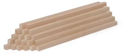 Produktbild von 20er-Set Holzstäbe - Buche gehobelt - 10 x 10 x 250 mm