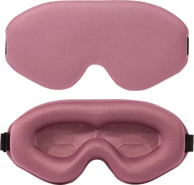 Image de INF Masque de sommeil 3D ergonomique en mousse à mémoire de forme pour voyage Rose