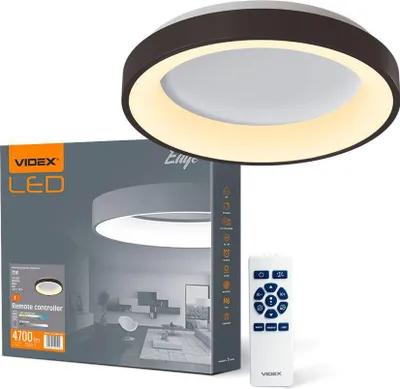 Immagine prodotto di Plafoniera rotonda nera con telecomando 72W 7500lm 2700K/6000K 45 cm Videx