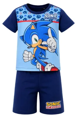Produktbild von Sonic The Hedgehog Kinder kurz Pyjama Schlafanzug - Dunkelblau, 104