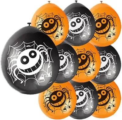 Immagine prodotto di Palloncini Halloween con ragnatele 10 pezzi - taglia unica