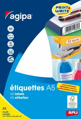 Produktbild von agipa Ringetiketten 45 x 8 mm DIN A5 ablösbar 306 Etiketten