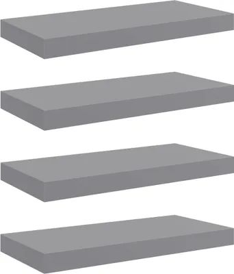 Obrázek produktu pro vidaXL Závěsné police 4 ks. Šedé 50x23x3,8 cm MDF