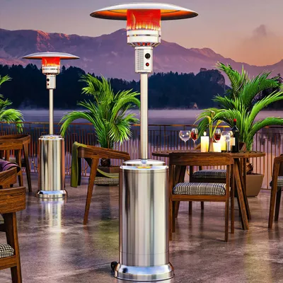 Produktbild von ABBEY | Gasheizstrahler | 2,2m | Edelstahl | 12kW | Heizpilz, Terrassenheizstrahler, Terrassenheizer, Heizstrahler Gas