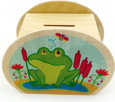 Produktbild von Holzdekoration Spardose „Frosch & Käfer“ BxLxH 115x65x85mm NEU