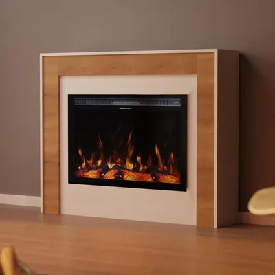 Produktbild von Garlivo Elektrokamin 'PISA Weiss/ Eiche ' | LED Standkamin in weiss mit Heizung (1500 W) | HxBxT: 108x136x28cm