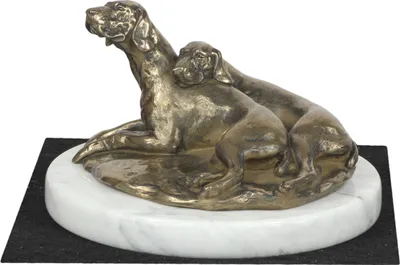 Immagine prodotto di Weimaraner, cane da ferma Weimaraner - statua di cane, figura su marmo bianco, trofeo per l'esposizione canina Art Dog
