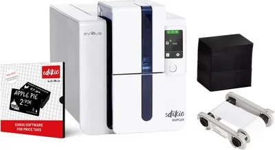 Produktbild von Evolis Edikio Duplex Price Tag solution beidseitig 12 Punkte/mm 300dpi USB Ethernet - Drucker - 300 dpi