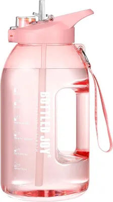 Produktbild von Famanu Sporttrinkflasche 2-in-1 mit Strohhalm und Deckel - 2,5 l