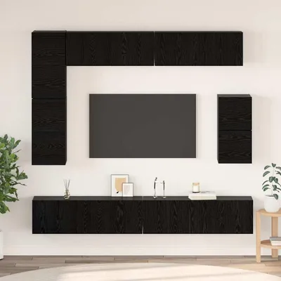 Produktbild von Maison Exclusive - TV-Schrankset 8 pcs Schwarz Eichen-Optik Holzwerkstoff