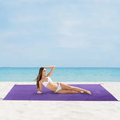 Produktbild von Famanu Strandmat Zandfrei und Wasserdicht - Groß, Lila