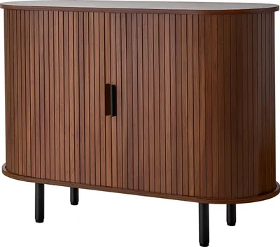 Produktbild von SucceBuy Sideboard Küchenschrank mit 2 Schiebetüren, Buffetschrank im klassischen Stil für Wohnzimmer und Eingangsbereich, Aufbewahrungsschrank 100 x 40 x 75 cm Walnuss Küchenbuffet