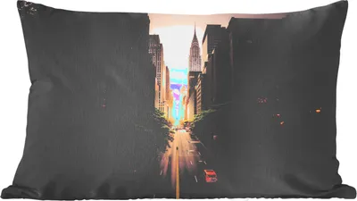 Produktbild von MuchoWow® Zierkissen Sofakissen Wohnzimmer Dekokissen 50x30 cm New Yorker Straße am Morgen - Wohnzimmerdekoration - Polster mit Photo