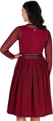 Produktbild von Spieth & Wensky Dirndl Daria Midi-Dirndl Kleid 2-teiliges Trachtenkleid Rocklänge 60cm, Farbe:Beere, Größe:40/L