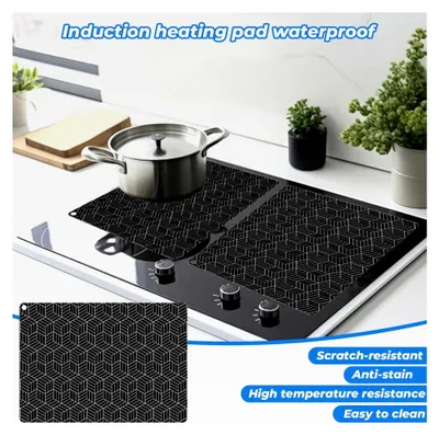 Produktbild von 2 Stück Silikon Schutzmatte für Induktionskochfelder, 25 x 35 cm, hitzebeständig und rutschfest