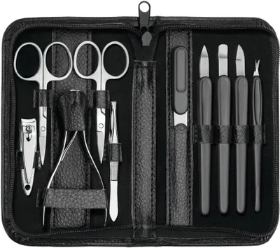 Produktbild von Clauss Manikür-Set im Lederetui 10-teilig schwarz