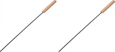 Image de Lot de 2 brochettes de barbecue Vaggan, métal/bois, 48 cm, noir/marron