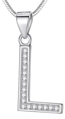 Produktbild von Morella Damen Buchstabenhalskette Halskette und Anhänger Buchstabe L aus 925 Silber rhodiniert 45 cm lang