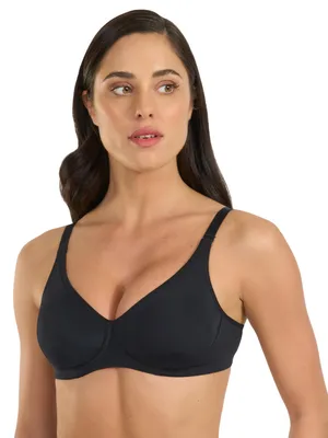 Produktbild von Spiman Damen gepolsterter Mikrofaser BH ohne Bügel, Schwarz ohne Bügel, Gr. 80D