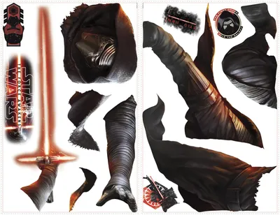 Zdjęcie produktu dla Naklejka ścienna RoomMates - Star Wars VII Kylo Ren ze świecącym mieczem