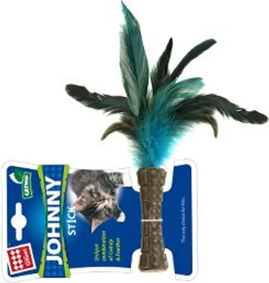 Produktbild von Katenspielzeug GiGwi Johnny Stick mit Katzenminze und blauen Federn