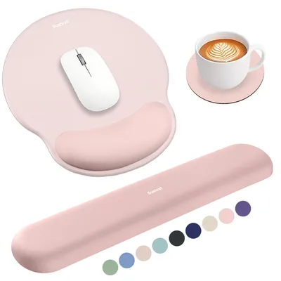 Image de Tapis de souris ergonomique 3-en-1 avec gel à mémoire de forme et repose-poignet