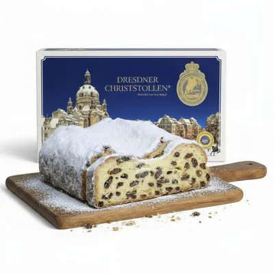 Produktbild von Dresdner Christstollen im Geschenkkarton 2kg, KI-generiertes Bild