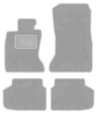 Image de Tapis de sol en moquette pour BMW 7 F01 2008-2015 (Xdrive) – jeu 4 pièces, gris, sur mesure – Wielganizator OSLO