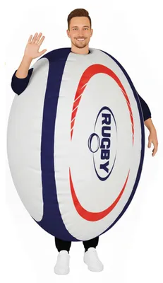 Produktbild von Aufblasbares Rugbyball Kostüm für Erwachsene - Einheitsgröße