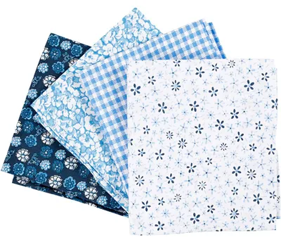 Imagen del producto de Creativ Company 441835, Algodón, Azul, Estampado, Motivo floral, 4 unidades, 450 mm