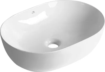 Zdjęcie produktu dla Lomami - Nowoczesna umywalka nablatowa ceramiczna, owalna, biała, 485x350 mm, bez otworu na baterię, 10 lat gwarancji