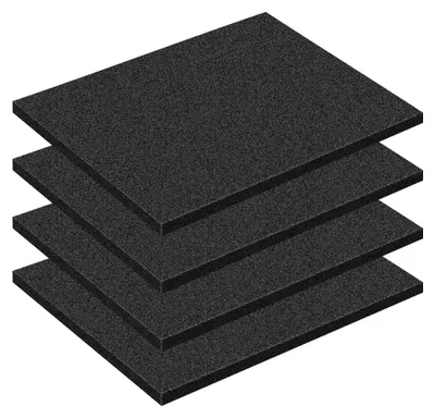 Schaumstoffplatten 4er-Pack Schwarz 40x30x4 cm