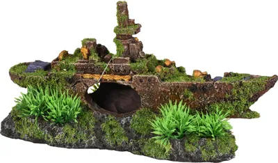 Image de Décoration aquarium sous-marin épave cachettes poissons