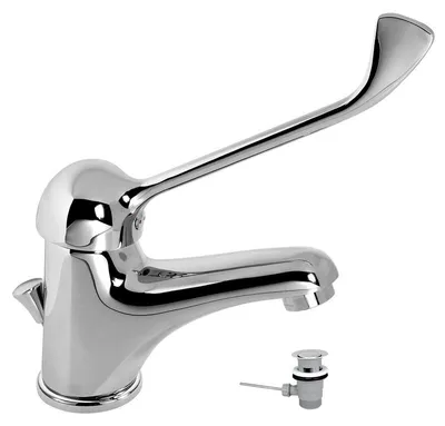 Produktbild von Novaservis Waschtischarmatur mit Ablaufgarnitur, medizinischer Hebel Metalia 55 Chrom