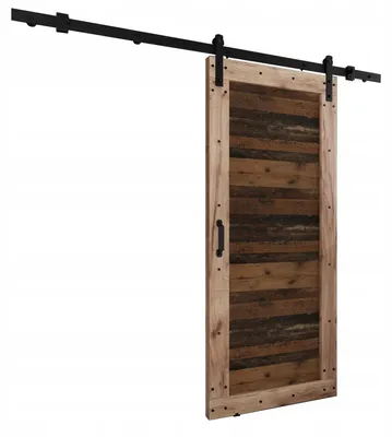 Produktbild von KierMoebel Schiebetür Komplettset LOFT ADIO 2 Eiche Craft Gold & Old Style 96x205x3,2 cm, Wohnzimmer Schiebetür