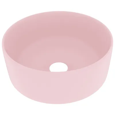 Immagine prodotto di vidaXL Lussuoso lavabo rotondo rosa opaco 40x15 cm in Vetroceramica
