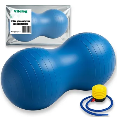 Obrázek produktu pro Gymnastický míč s pumpou, rozměry 40x80 cm, určený pro fitness a rehabilitaci