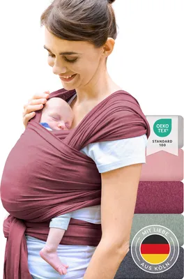 Produktbild von Laleni šatka pre novorodencov zo 100 % organickej bavlny - certifikovaná OEKO-TEX šatka pre deti do 15 kg s ergonomickým strihom, ľahko sa navlieka, možno ju prať v práčke