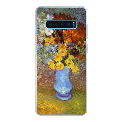 Produktbild von MuchoWow® Handyhülle Schutzhülle Hülle für Samsung Galaxy S10 Plus Vase mit Gänseblümchen und Anemonen - Vincent van Gogh Silikon Softcase Handy Hülle - Schutzhülle