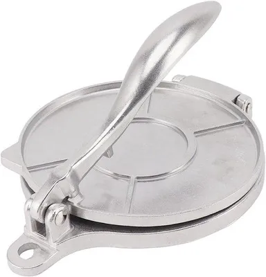 Image de Presse à tortillas de 16 cm - Aluminium - Appareil à tortillas manuel - Polyvalent - Durable - Facile à utiliser - Rouleau à pâte