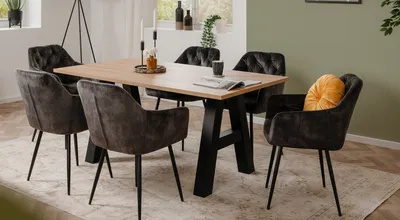 Produktbild von Esstisch Granada | Ausziehtisch | Artisan Oak / schwarz | 157(237) x 90