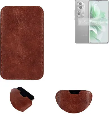 Produktbild von K-S-Trade Schutzhülle Handyhülle kompatibel mit Oppo Reno11 Handytasche Kunstleder Sleeve in braun