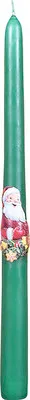 Image de Bougie de Noël conique DĚDA MRÁZ 30 cm vert