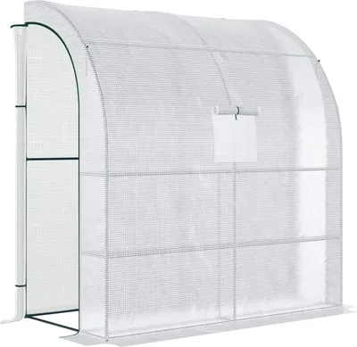 Zdjęcie produktu dla Szklarnia foliowa Szklarnia na pomidory 200x100x215cm z oknami siatkowymi i drzwiami rolowanymi Ochrona UV w kolorze białym dla roślin i ogrodu