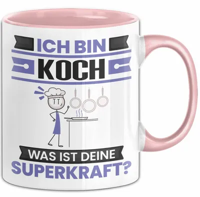 Produktbild von Koch Tasse Geschenk für Koch Geburtstag Lustiger Spruch Kaffee-Becher Was Ist Deine Superkraft (Rosa)