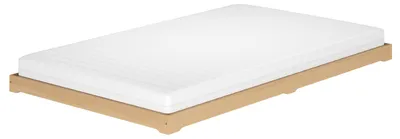 Produktbild von Niederflurbett Flachbett 120x200 Buche Massivholz natur mit wählbarem Zubehör V-60.66-12Rollrost und Matratze inkl.